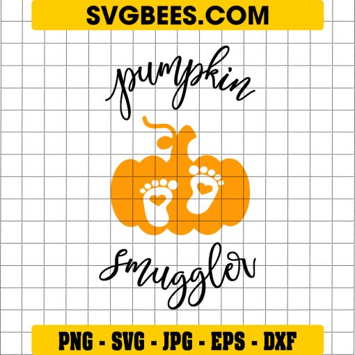 Pumpkin Smuggler Svg, Pregnant Woman Svg, Orange Pumpkin Svg