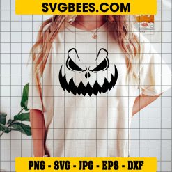 Scary Pumpkin Face SVG PNG, Halloween Vintage Pumpkin SVG, Scary Face DXF SVG PNG EPS on Shirt
