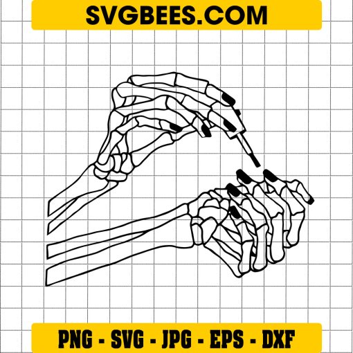 Skeleton Nail Svg, Nail Varnish Svg, Cute Halloween Svg