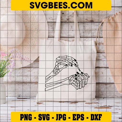 Skeleton Nail Svg, Nail Varnish Svg, Cute Halloween Svg on Bag