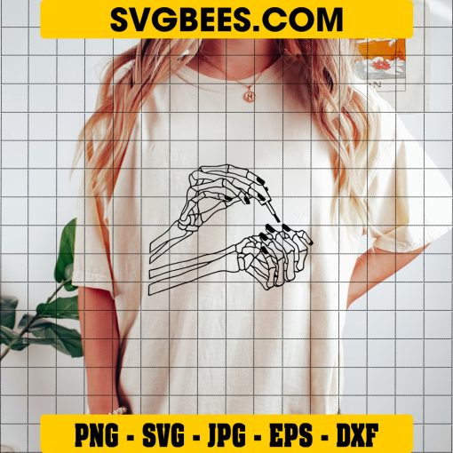 Skeleton Nail Svg, Nail Varnish Svg, Cute Halloween Svg on Shirt