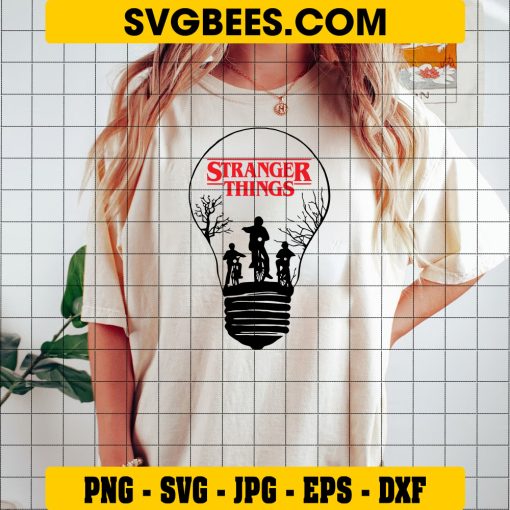 Stranger Things Svg, Hawkin’s Indiana Svg, Incandescent Bulbs on Shirt