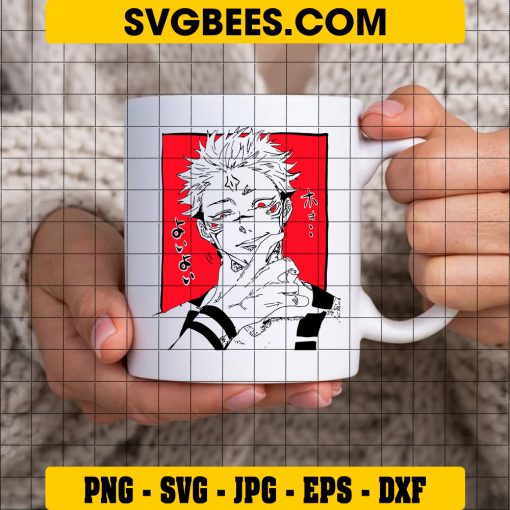 Sukuna Jujutsu Kaisen Anime Manga SVG PNG DXF EPS on Cup