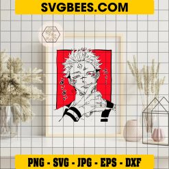 Sukuna Jujutsu Kaisen Anime Manga SVG PNG DXF EPS on Frame