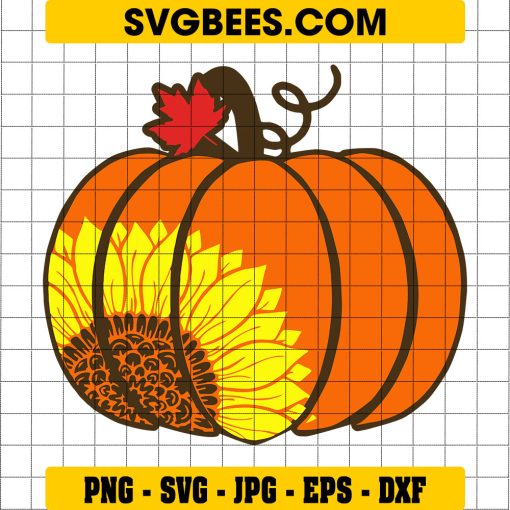 Sunflower Pumpkin svg, Flower Pumpkin cut file, Fall svg Autumn svg Halloween svg Thanksgiving svg