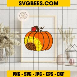 Sunflower Pumpkin svg, Flower Pumpkin cut file, Fall svg Autumn svg Halloween svg Thanksgiving svg on Frame