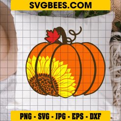 Sunflower Pumpkin svg, Flower Pumpkin cut file, Fall svg Autumn svg Halloween svg Thanksgiving svg on Pillow