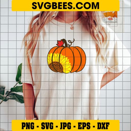 Sunflower Pumpkin svg, Flower Pumpkin cut file, Fall svg Autumn svg Halloween svg Thanksgiving svg on Shirt