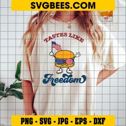 Tastes Like Freedom Svg, 4th Of July BBQ Svg, American Flag Svg on Shirt