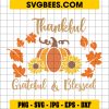 Thankful Grateful & Blessed SVG, Fall Pumpkin SVG, Autumn SVG, Thanksgiving SVG DXF PNG EPS Cut File