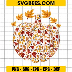 Thankful Svg, Pumpkin Svg, Fall Svg, Thanks Giving svg, Autumn svg, Leaves Svg