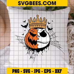 The Pumpkin King Svg, Jack Skellington Svg, Halloween Svg on Pillow