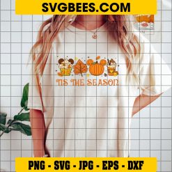 Tis The Season SVG, Fall Autumn Leaves SVG, Pumpkin SVG, Happy Fall SVG, Thanksgiving SVG on Shirt