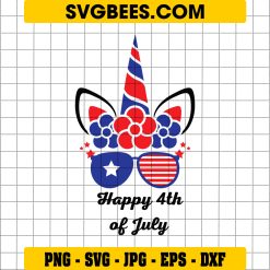 Unicorn 4th of July Svg, Americorn Svg, Cute Unicorn Svg