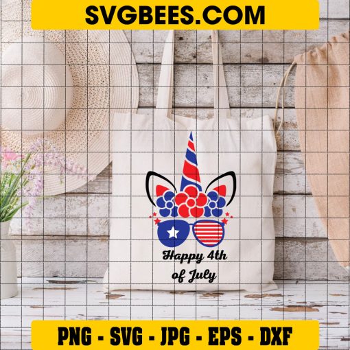 Unicorn 4th of July Svg, Americorn Svg, Cute Unicorn Svg on Bag