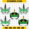 Weed Unicorn Face Svg, 420 Unicorn Svg, 420 Weed Marijuana
