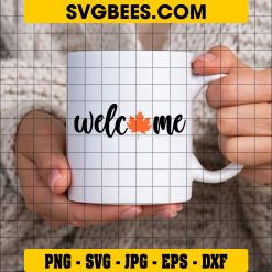 Welcome Autumn Svg, Hello Pumpkin Svg, Hello Fall Svg on Cup