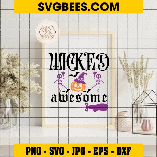 Wicked Awesome Svg, Halloween Svg, Trick or Treat Svg on Frame