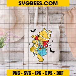 Winnie The Pooh Halloween Pumpkin SVG PNG DXF EPS Cut Files For Cricut Silhouette on Bag