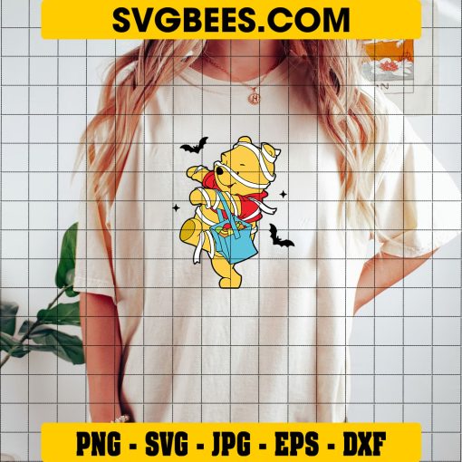 Winnie The Pooh Halloween Pumpkin SVG PNG DXF EPS Cut Files For Cricut Silhouette on Shirt