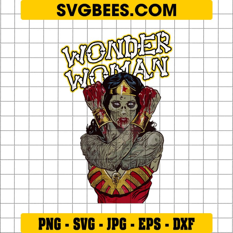 Wonder Woman Zombie Halloween SVG, Wonder Woman DC Comics SVG PNG DXF EPS