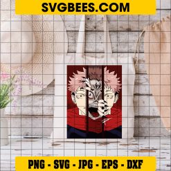 Yuji Itadori in Uniform SVG, jujutsu sorcerer Svg, Anime Design SVG on Bag