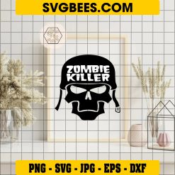 Zombie Killer Army Helmet SVG Cut File For Silhouette Cricut on Frame