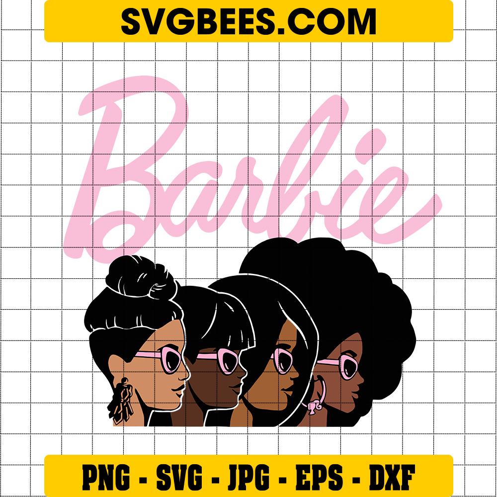 Beautiful Black Barbie SVG, Afro Black Barbie SVG, Barbie Movie SVG