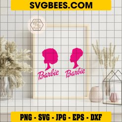Black Barbie SVG PNG, Barbie Afro Princess SVG, Black Doll Curly Afro DXF SVG PNG EPS on Frame