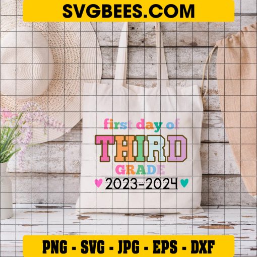 First Day Of 3Rd Grade SVG, First Day Of School SVG, 3Rd Grade 2023-2024 SVG on Bag