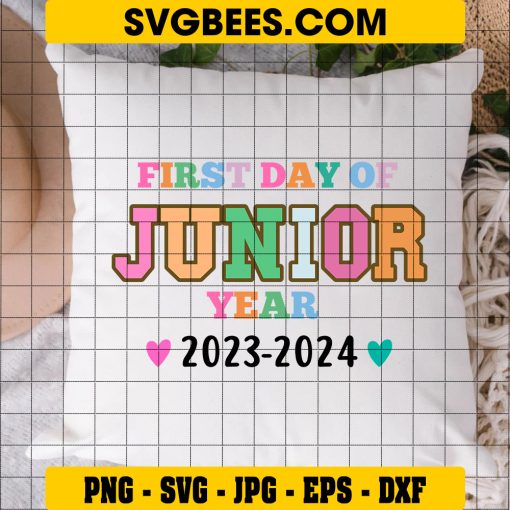 First Day Of Junior Year 2023-2024 SVG, Junior Year 2024 SVG, First Day Of High School SVG on Pillow