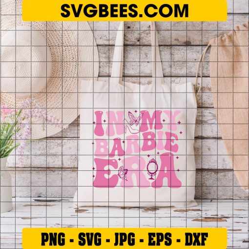 In My Barbie Era SVG PNG, Groovy Barbie Girl SVG, Come On Lets Go Party DXF SVG PNG EPS on Bag