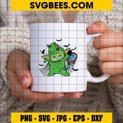 Baby Yoda Oogie Boogie SVG, Halloween Spooky Star Wars SVG on Cup