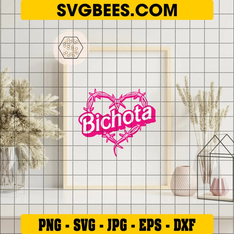 Bichota Pink SVG, G Bichota SVG, Wire Heart Tattoo SVG - SVGbees