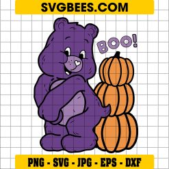 Boo Care Bear Halloween SVG, Bear Pumpkin Halloween SVG