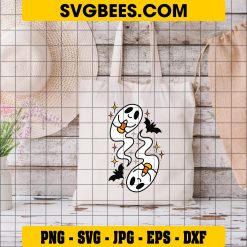 Candy Corn Ghosts SVG, Halloween Ghost Candy SVG on Bag