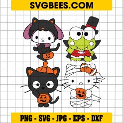 Cute Hello Kitty Halloween SVG, Hello Kitty Pumpkin SVG