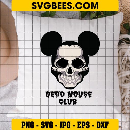 Dead Mouse Club SVG, Mickey Skeleton SVG, Halloween Mouse Skeleton SVG on Pillow