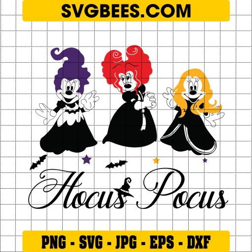 Disney Minnie Hocus Poucs SVG, Disney Hocus Pocus Halloween SVG