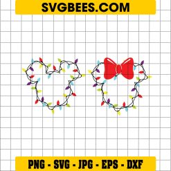 Disney Mouse Christmas Lights SVG, Mickey Minnie Mouse Merry Christmas SVG