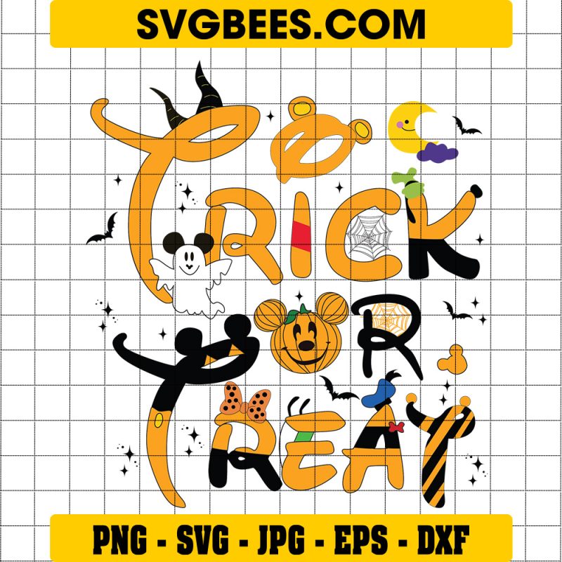 Disney Trick or Treart Halloween SVG, Bear Pooh Disney Halloween SVG