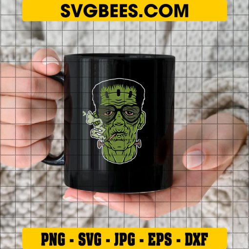 Frankensteins Monster Halloween SVG, Frankensteins Smocking Halloween SVG on Cup