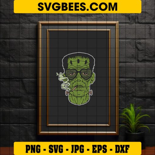 Frankensteins Monster Halloween SVG, Frankensteins Smocking Halloween SVG on Frame