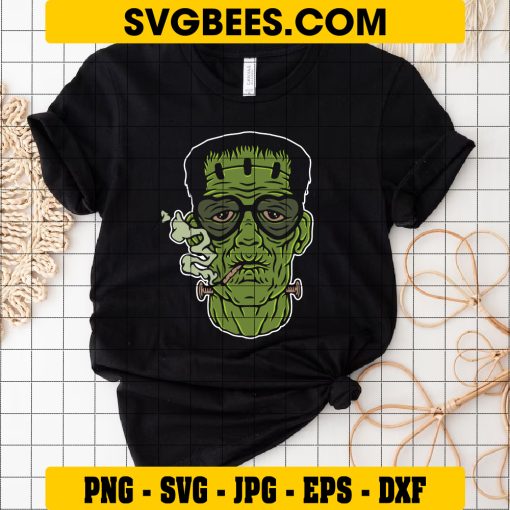 Frankensteins Monster Halloween SVG, Frankensteins Smocking Halloween SVG on Shirt