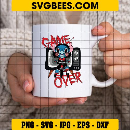 Game Over Halloween SVG, Stitch Jigsaw Movies Halloween SVG on Cup