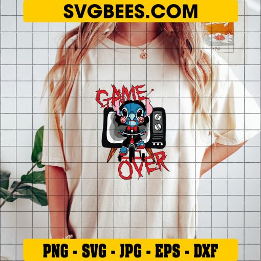 Game Over Halloween SVG, Stitch Jigsaw Movies Halloween SVG on Shirt