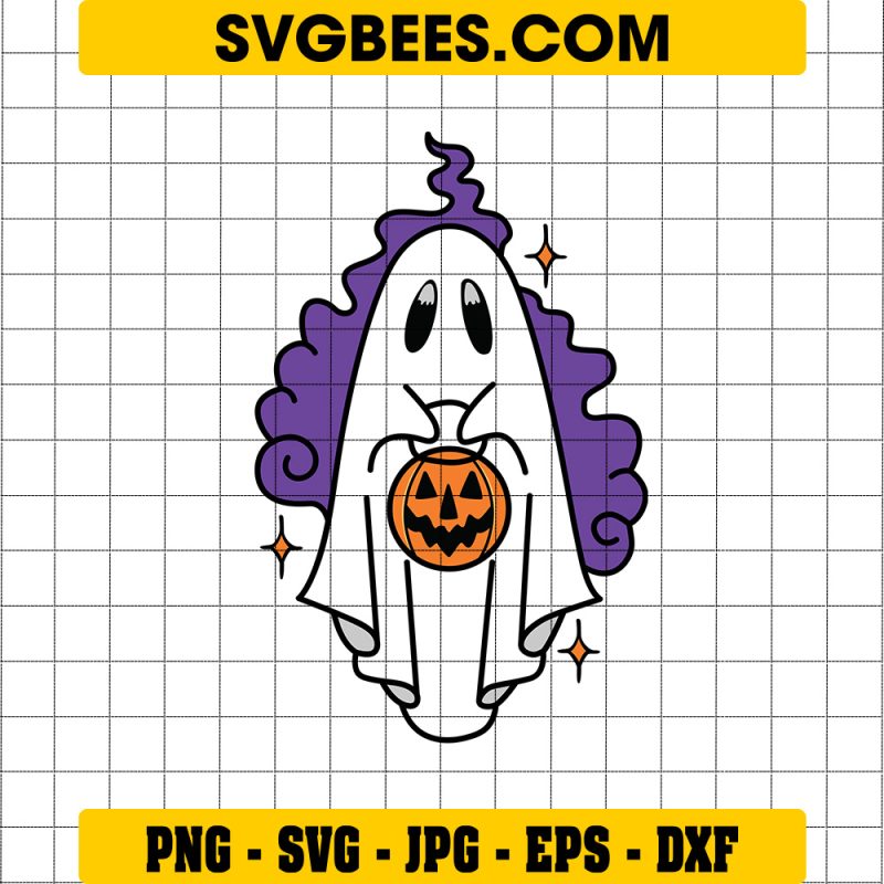 Ghost Pumpkin Spice Halloween SVG, Kawaii Ghost halloween SVG