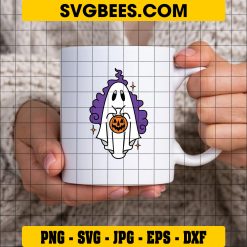 Ghost Pumpkin Spice Halloween SVG, Kawaii Ghost halloween SVG on Cup