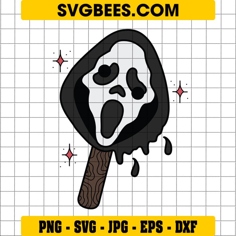 Ghostface Ice Cream SVG, Halloween Ghost Scream SVG