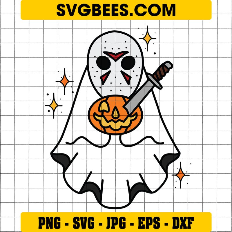 Ghostface Jason Voorhees SVG, Chibi Jason Voorhees Halloween SVG